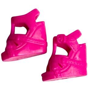 Barbie Doll Shoes Pink Wedge Fashion Sandals Faux Buckle Bright Party Wear Shoe